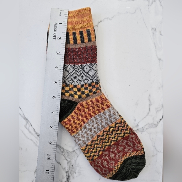 Bohemian | Granola yellow gray maximalist print Gorpcore tube socks - Picture 5 of 7